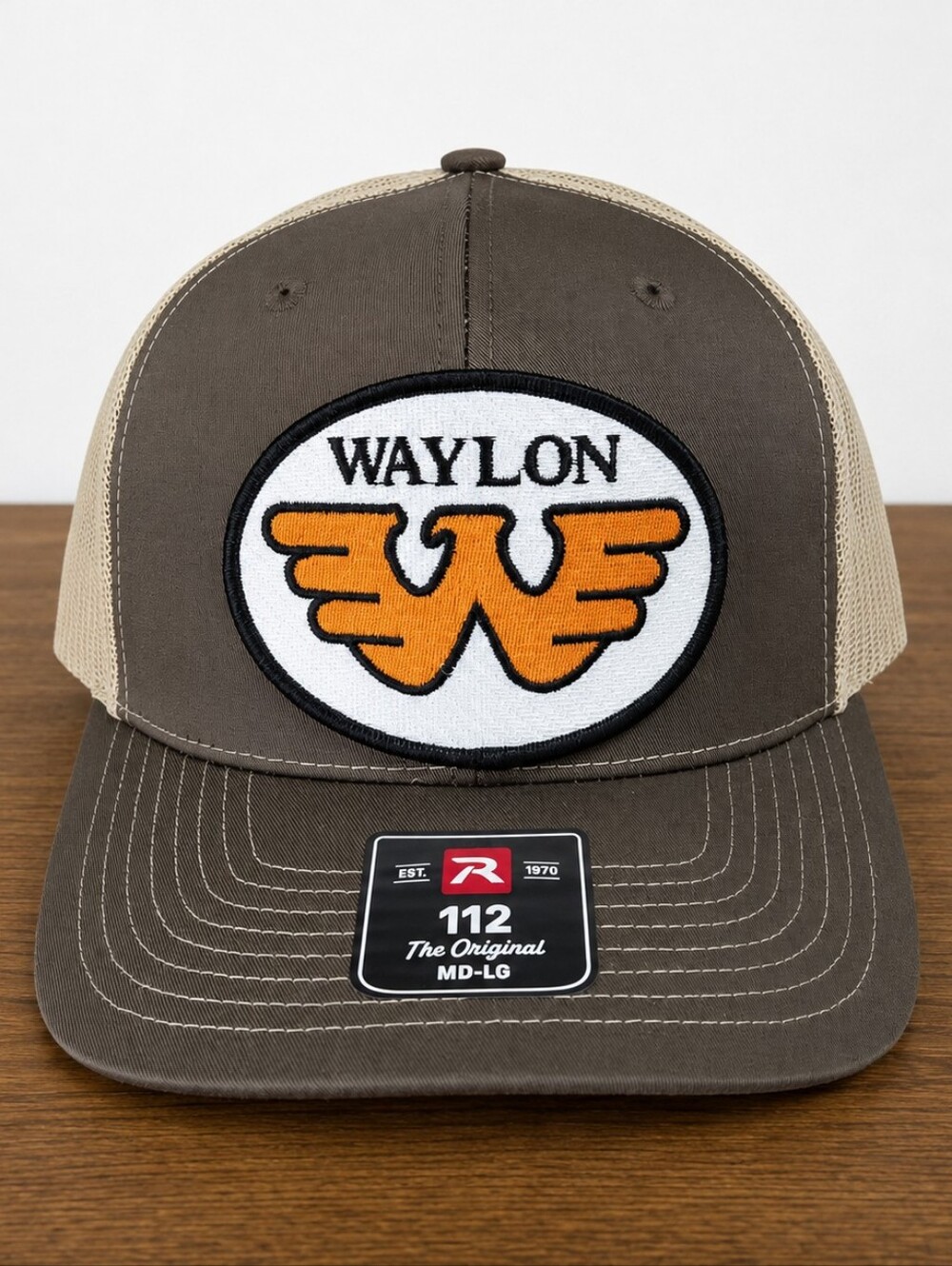 Waylon Jennings Richardson 112 Trucker Cap Hat Mesh Snapback Textured Patch